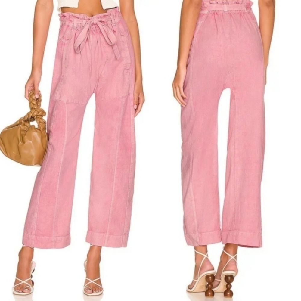 NWOT Free People Sky Rider Straight Leg In Pink in Rosebloom $128